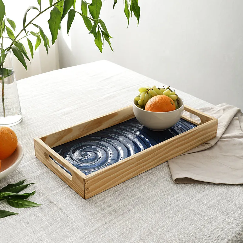 Nyma Spiral Serving Tray - Blue media 1
