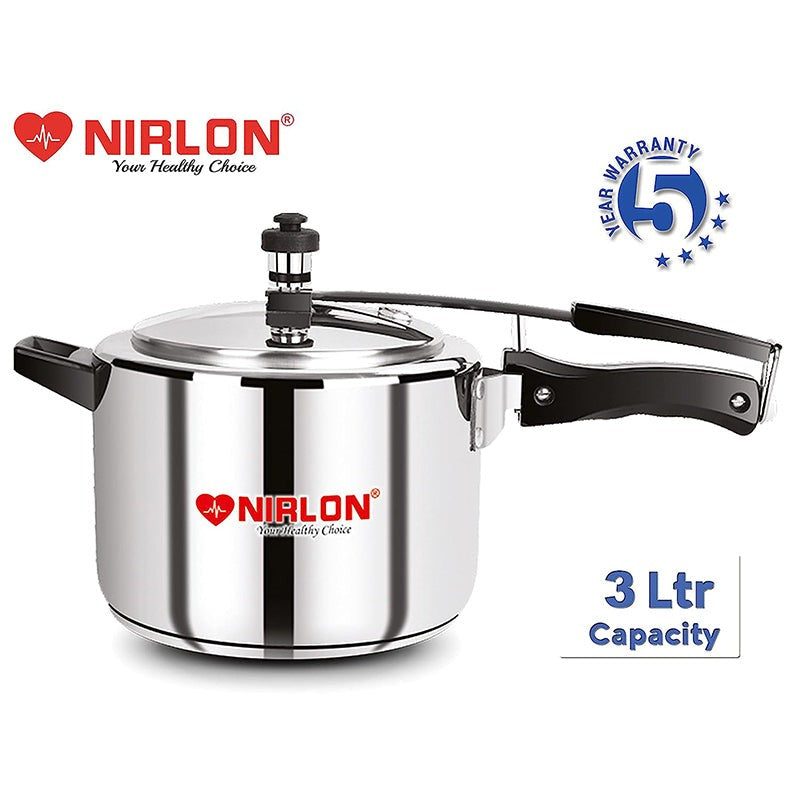 Nirlon Steel Glaze Pressure Cooker - 3000 mL/ 8 Inches media 6