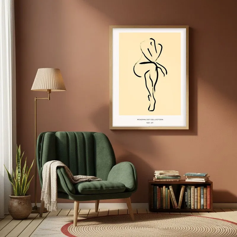 Grace Unfolded Canvas Wall Painting With Brown Frame media 1