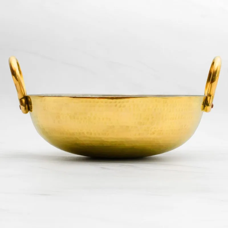 Aurelia Glossy Brass Kadhai - 3500 mL media 5