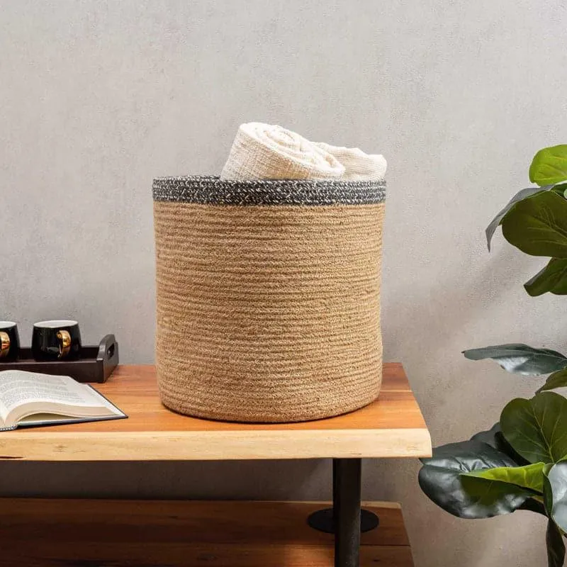 Ryna Natural Fiber Laundry Basket media 1