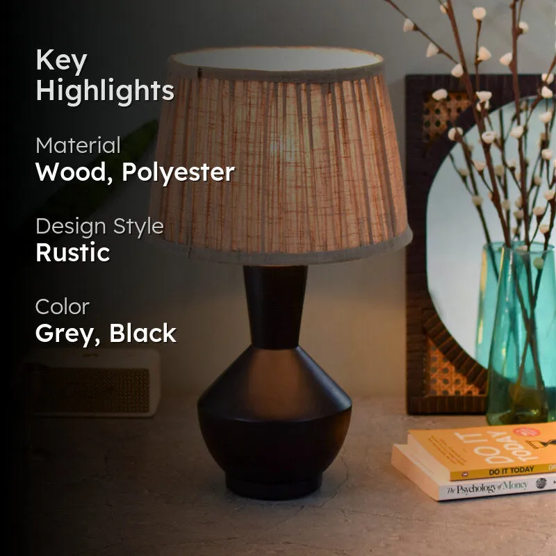 Amiro Plated Wooden Table Lamp - Grey,Black media 2