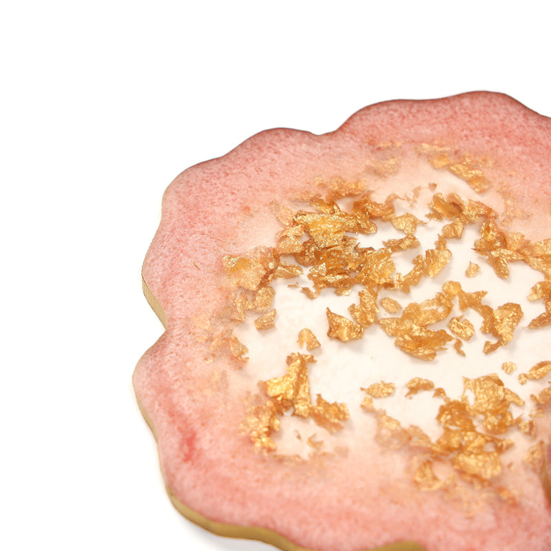 Gold Fleck Resin Coaster (Pink) - Set Of Two media 6