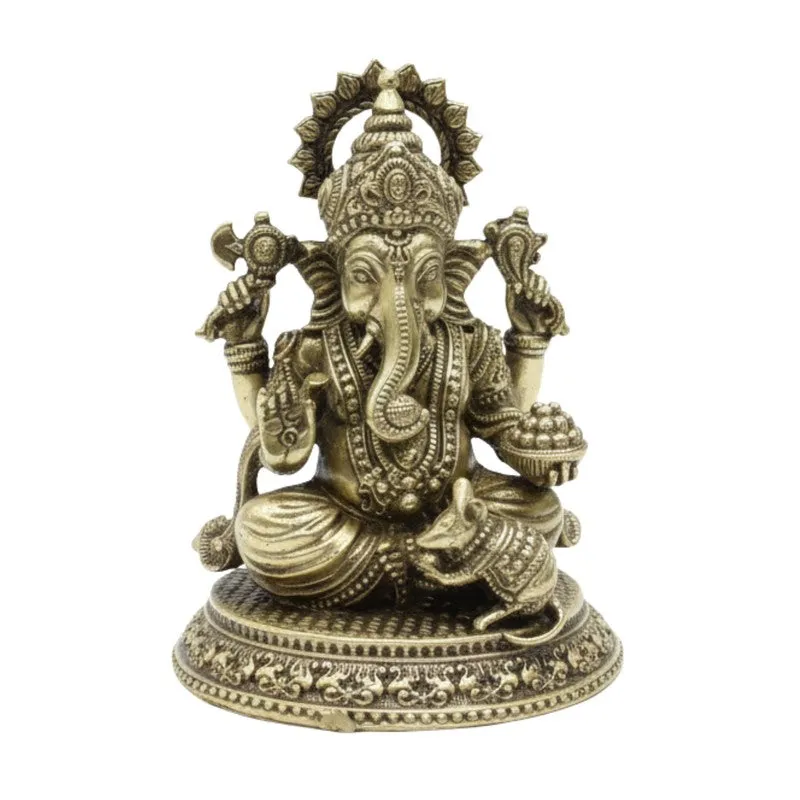 Divine Aura Ganpati Brass Idol media 4