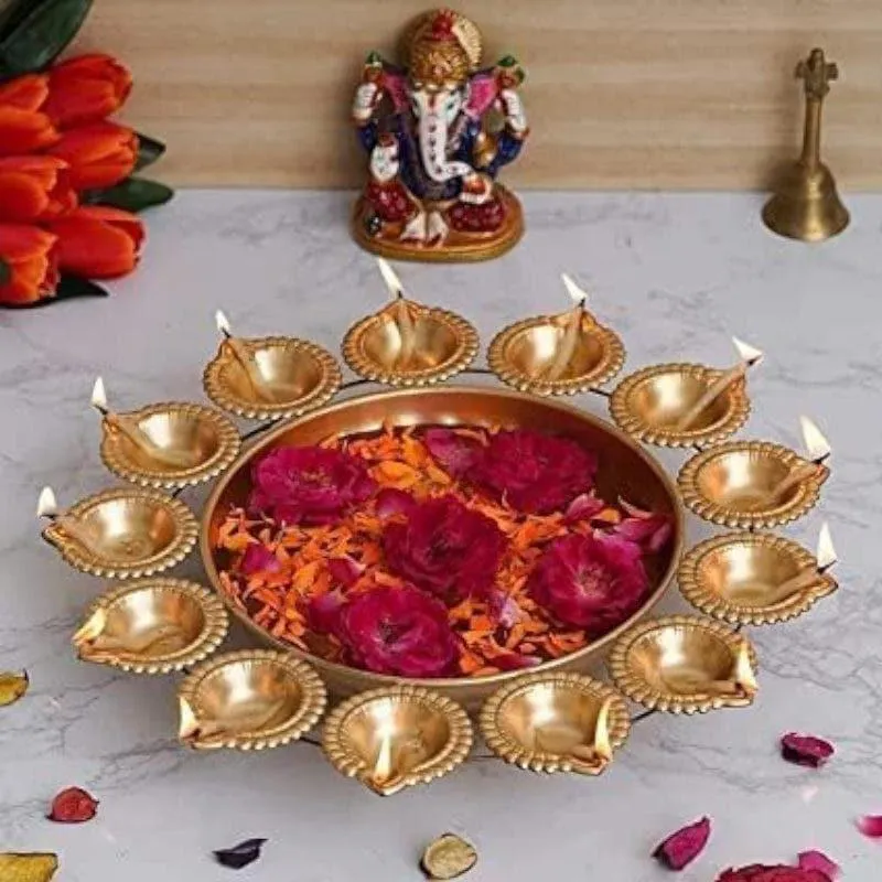 Decorative Urli With Diya Holder media 4