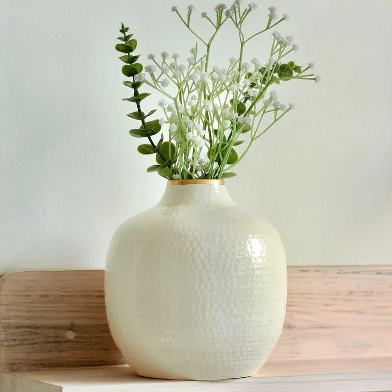 Francine Metal Vase - White media 4