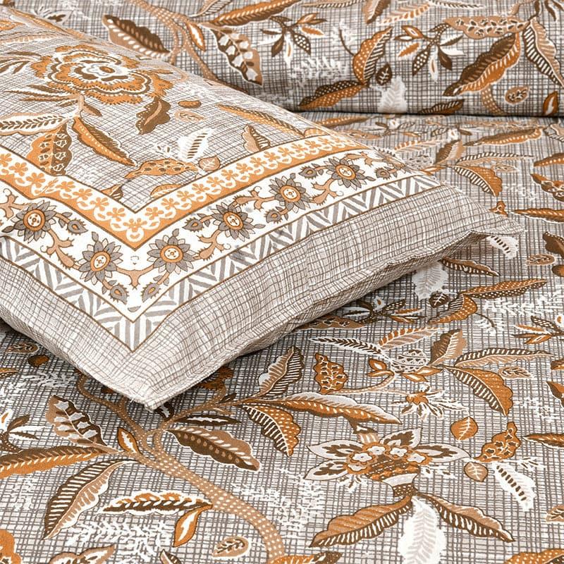 Tridha Floral Cotton Bedsheet (Brown) - 180 TC media 3