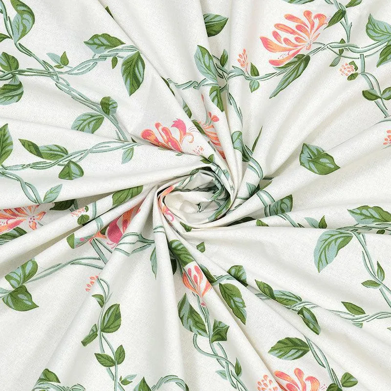 Coastal Gardenia Floral Cotton Bedsheet - 180 TC media 5