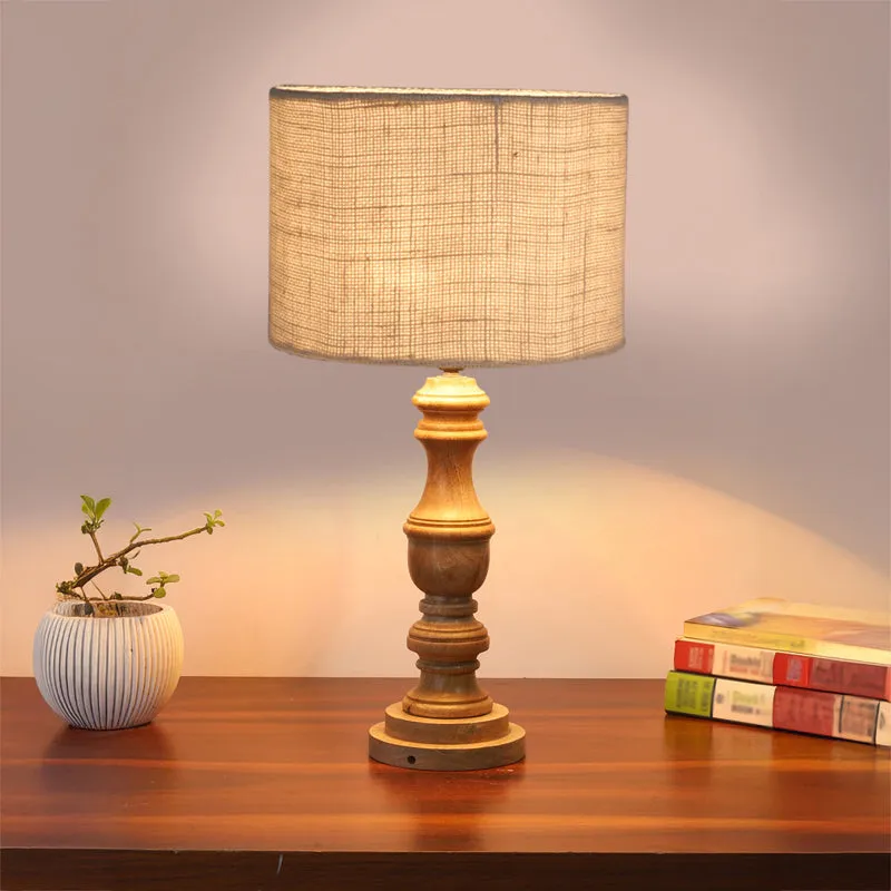 Sienna Carve Wooden Table Lamp - White media 3