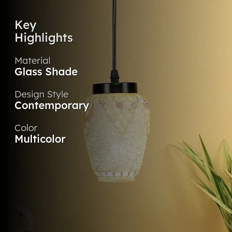 Indigo Moroccan Glass Ceiling Lamp media 2