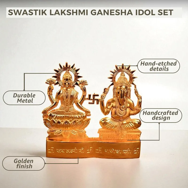Triyana Golden Lakshmi Ganesh Idols & Sets media 6