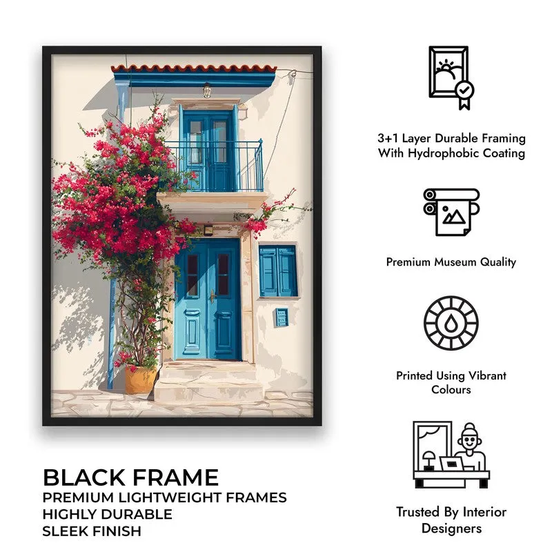Santorini Canvas Wall Painting - Black Frame media 9