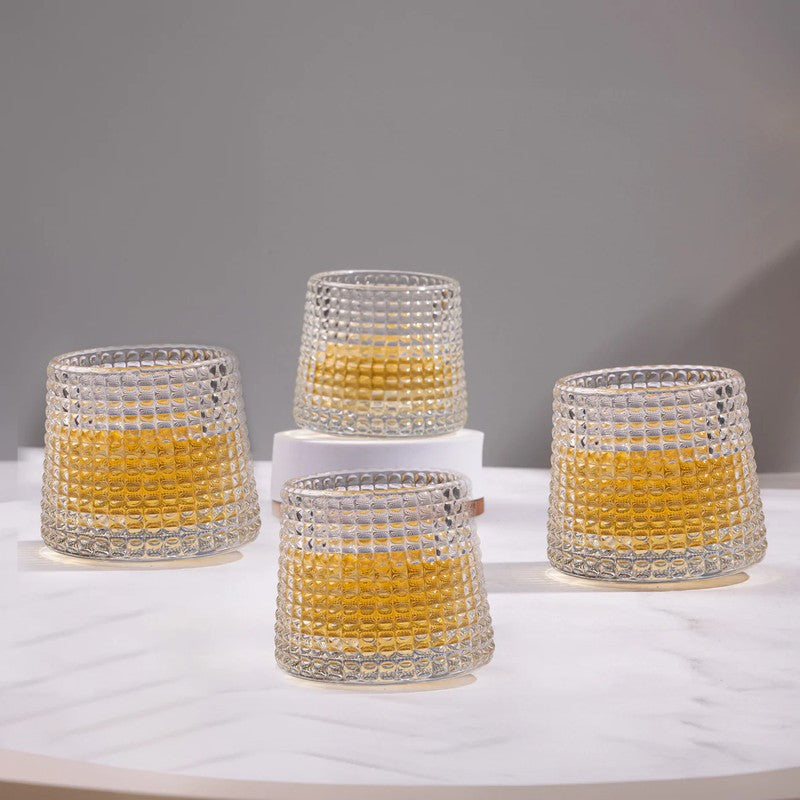 Baron Glass Round Scotch Glasses (350 mL Each) - Set Of Four