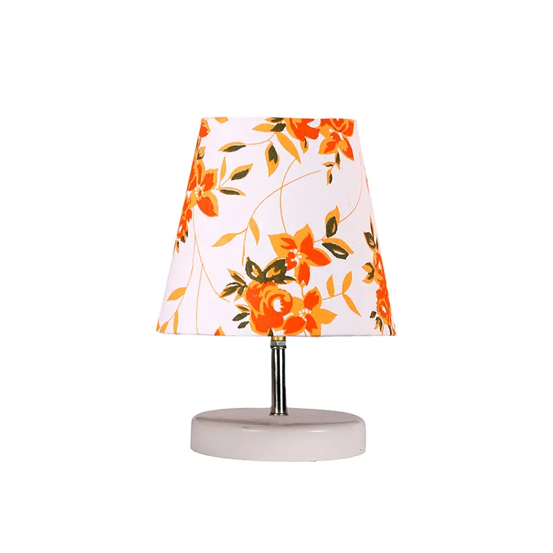 Vero Ibis flora Fabric Table Lamp - White,Orange media 3