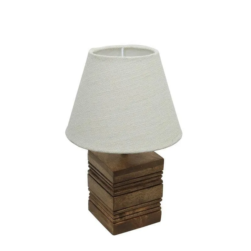 Fallon Cube Fabric Table Lamp - White,Brown media 3