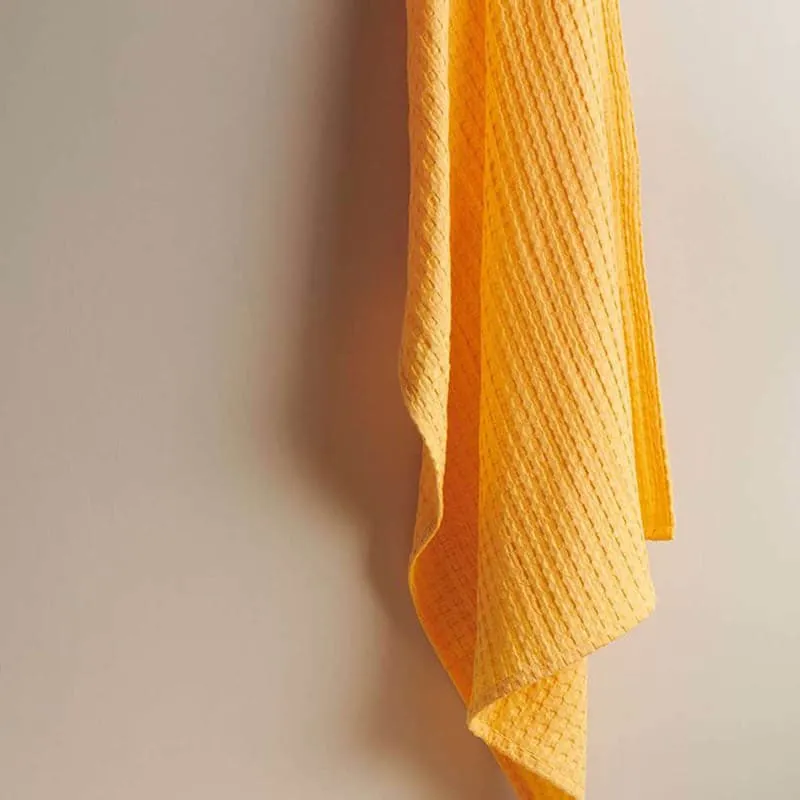 Alyssa Textured Waffle Bath Towel - Yellow media 1