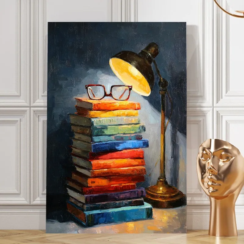 Books & Light Still Life Canvas Wall Art media 8