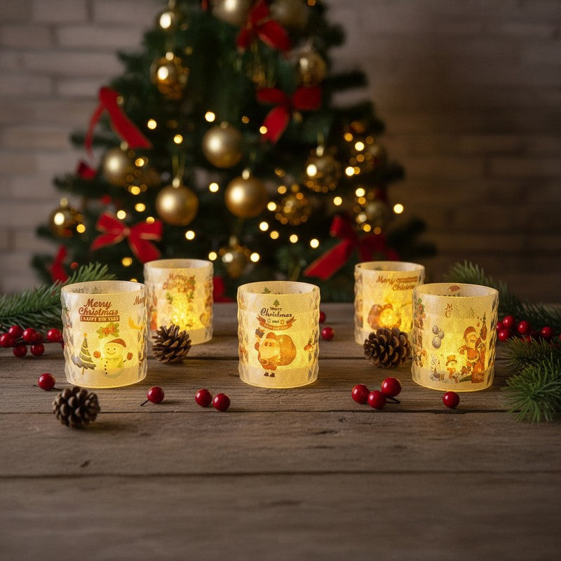 Jingle Aura Santa Battery Candle - Set Of Five media 6
