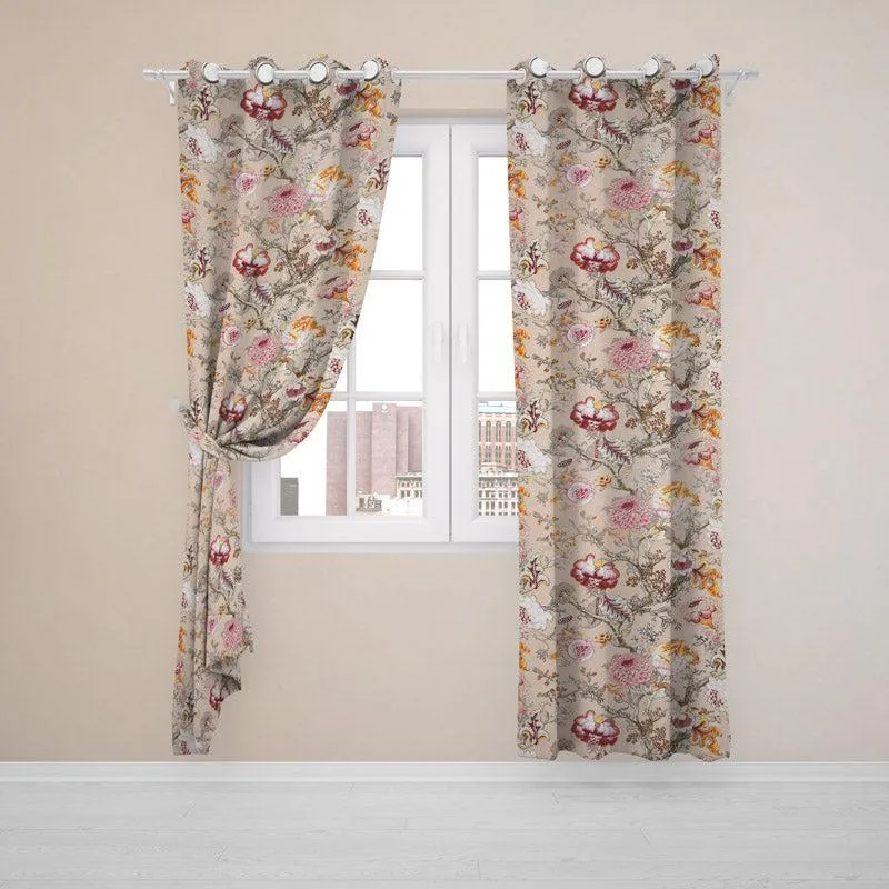 Mivaana Floral Curtain (Beige) - Set Of Two media 5