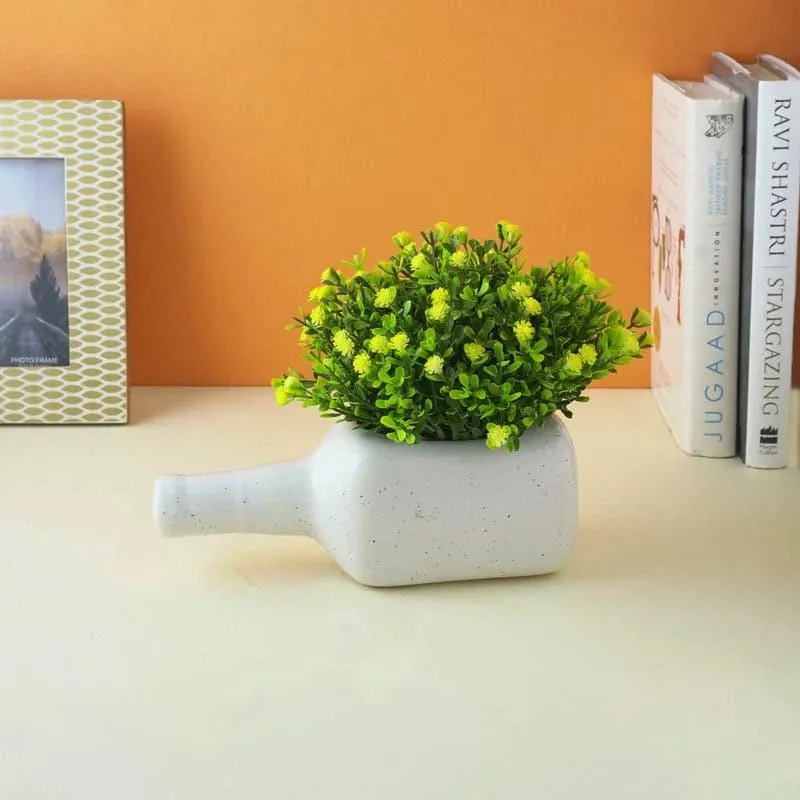 Slanting Bottle Planter - White - 3