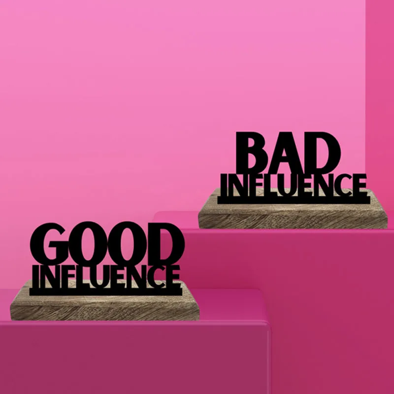 Bad Influence Typography Showpiece - Set Of Two media 3