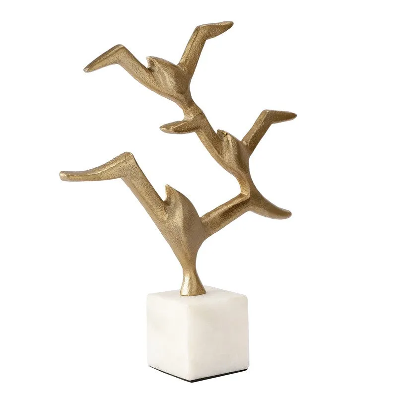 Ebony Seagull Aluminium Showpiece - Gold media 4