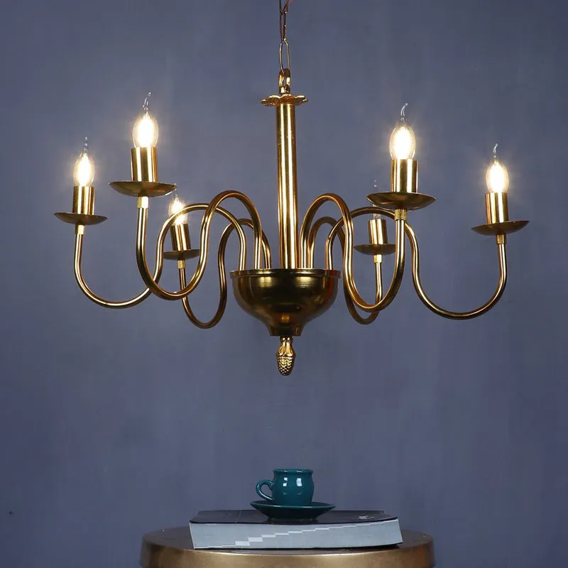 Candela Iron Chandelier - Gold media 1
