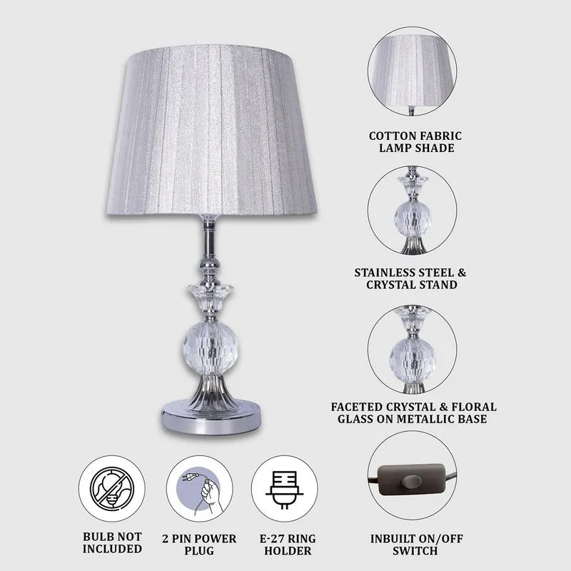AarviDecor Dempsey Classic Steel Table Lamp - Silver media 10