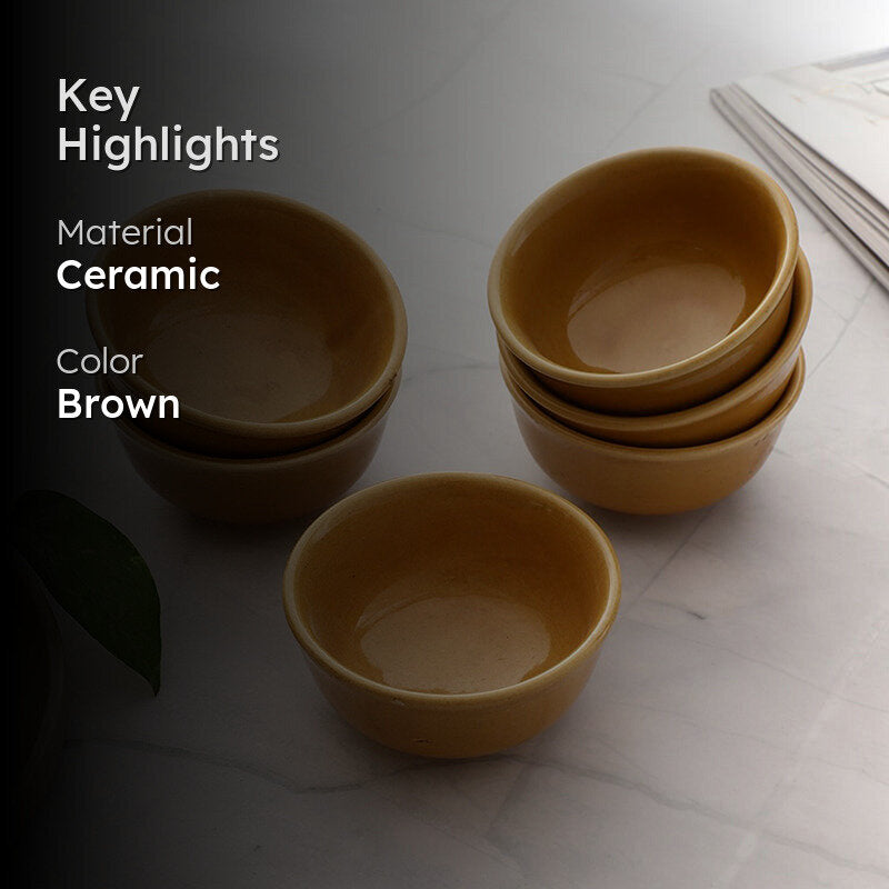 Brienne Ceramic Soup Bowl (150 mL/Brown) - Set Of Six media 2