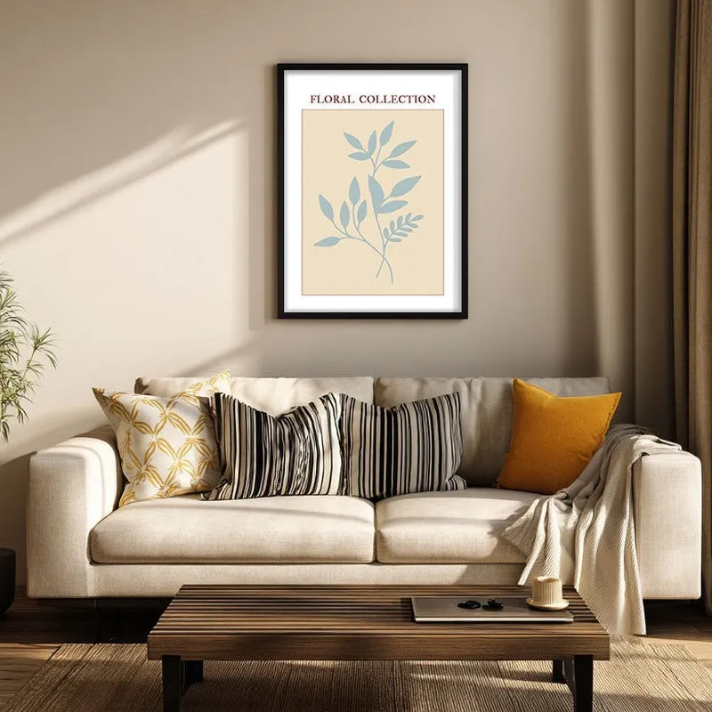 Midnight Flora Canvas Wall Painting With Black Frame media 1