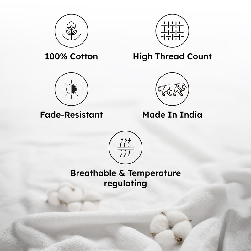 Moonweave Solid Cotton Bedsheet (Pale Blue) - 400 TC media 8