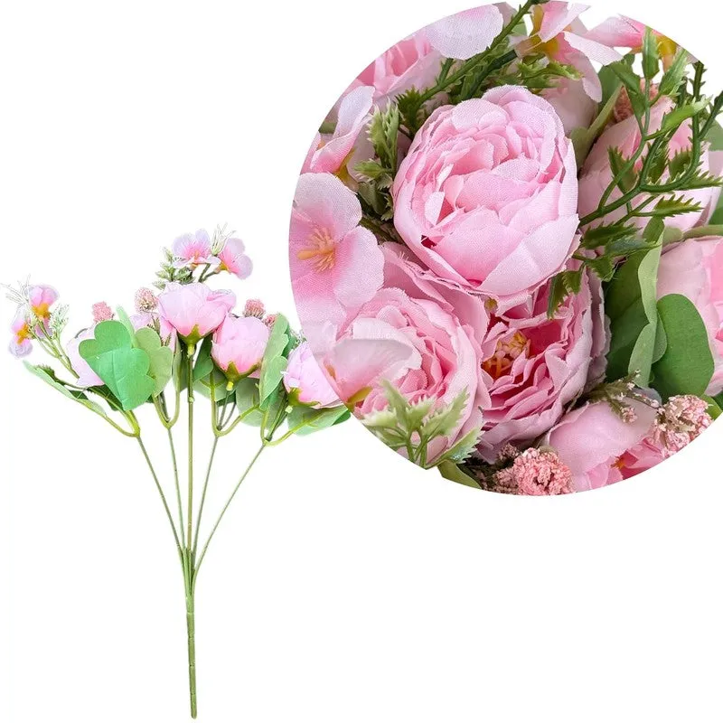 Whisper Rose Artificial Flower (Pink) - Set Of Two media 5