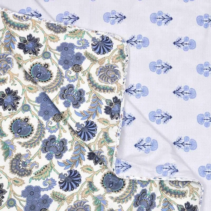 Tvisha Floral Printed Blue Cotton Dohar - 4