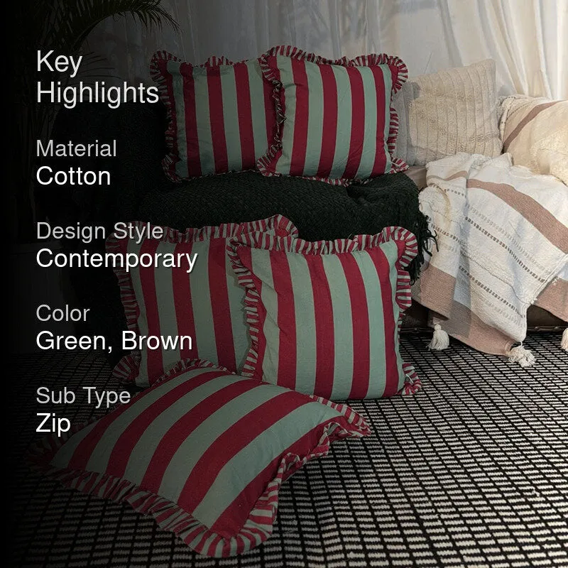 Stripe II Cushion Cover (Brown) - Set Of Five media 2