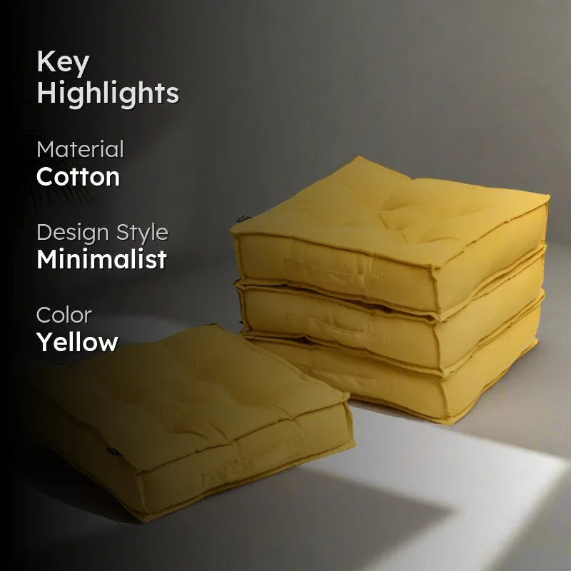 Tara Floor Cushion (Mustard Yellow) - Set Of Four media 2