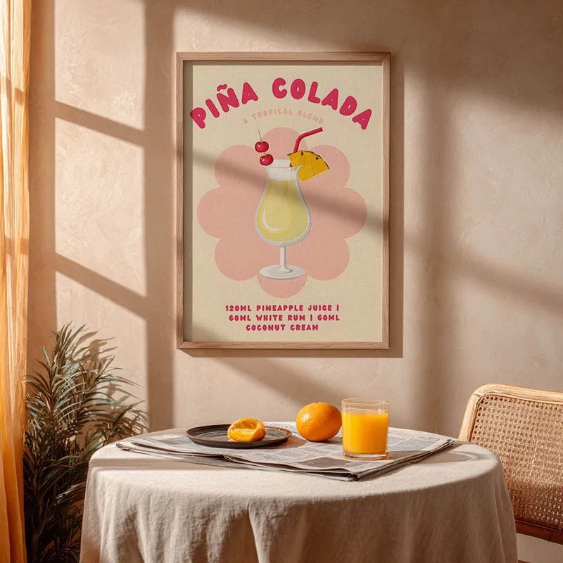 Pina Colada Archival Canvas Wall Art - Brown media 4