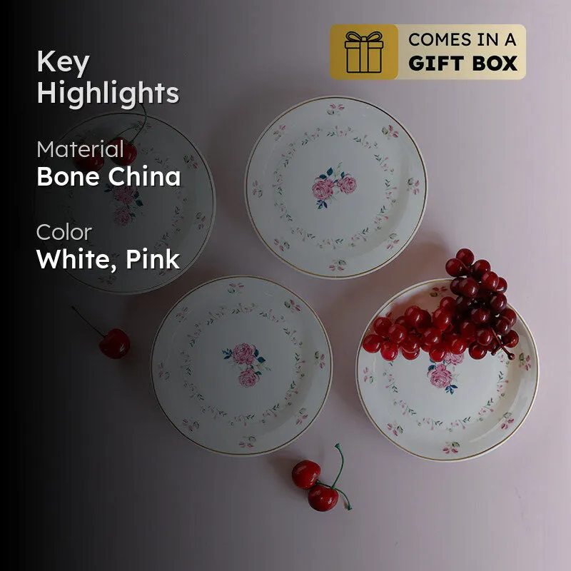 Magique: Portrait of a Rose Bone China Snack Plates - Set of Four media 2