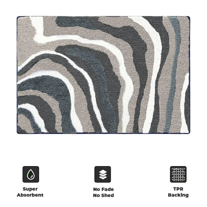 Wavy Whirls Microfiber Bath Mat - Grey media 6