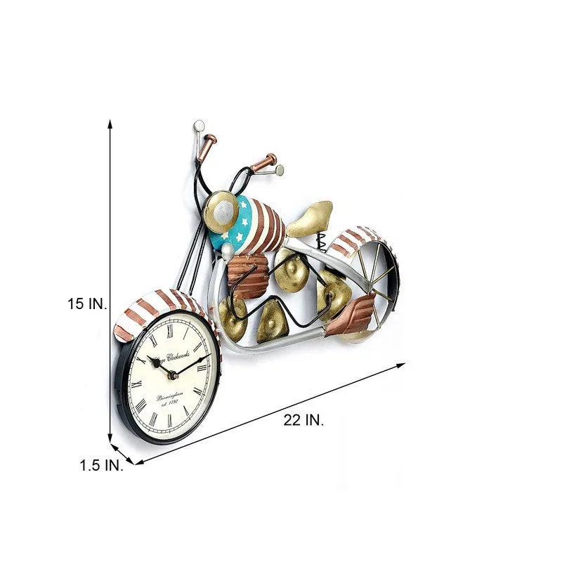 Decorative Bike Showpiece Accent Metal Wall Clock media 6