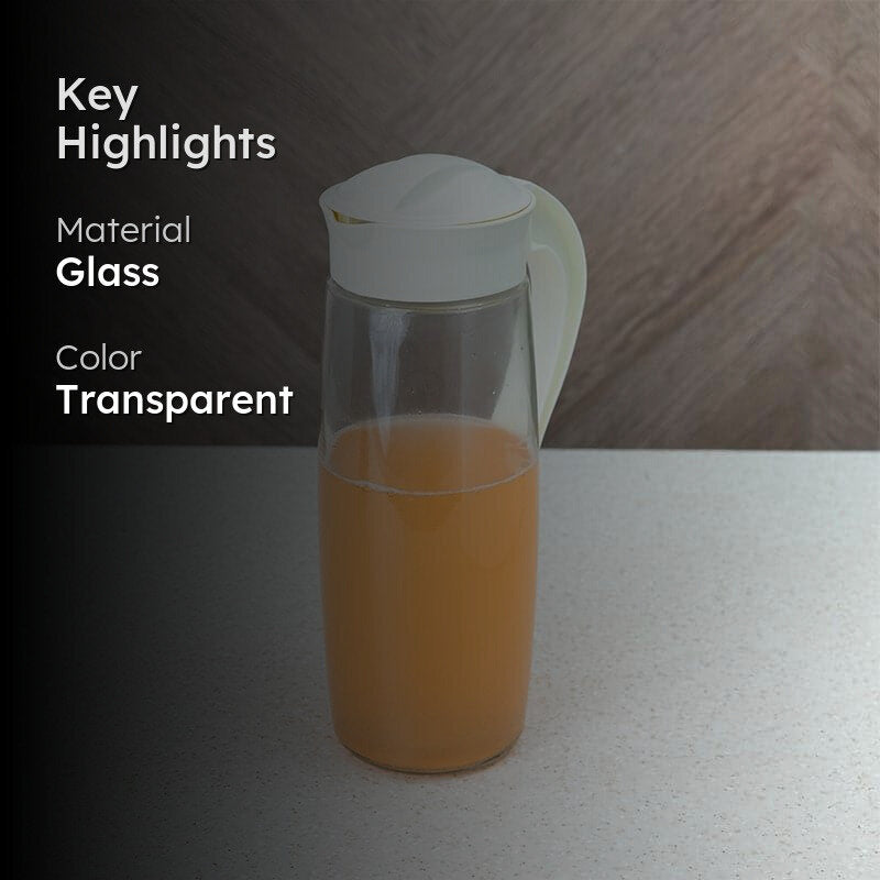 Domana Oval Transparent Jug With Lid (White) - 1600 mL media 2