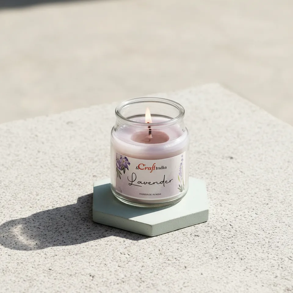 Nithya Lavender Scented Jar Candle media 1