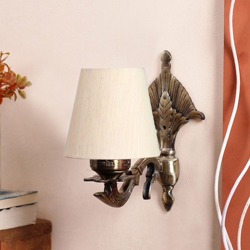Magda Masique Conical Fabric & Metal Wall Lamp - Off White media 3
