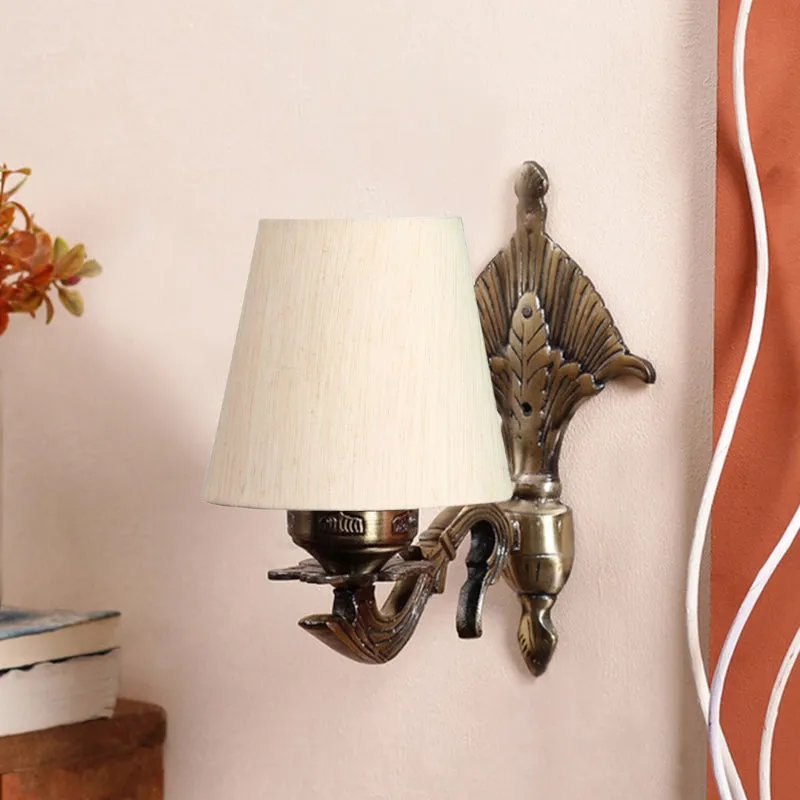 Magda Masique Conical Fabric & Metal Wall Lamp - Off White media 3