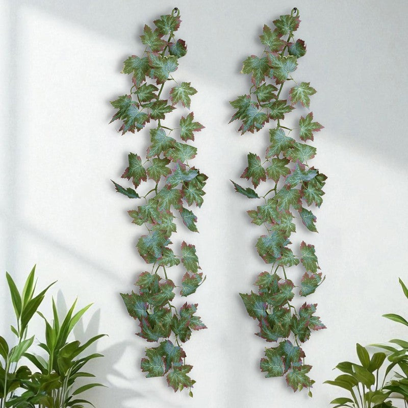 Artificial Green Maple Leaf Vine - Set Of Two