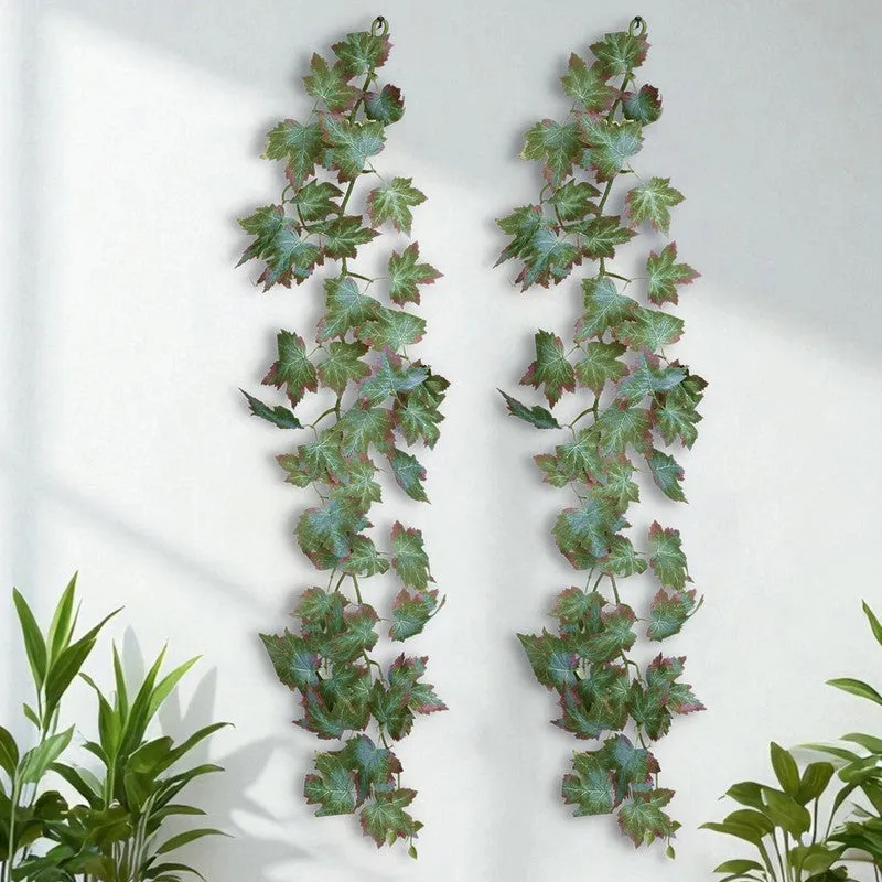 Artificial Green Maple Leaf Vine - Set Of Two media 1