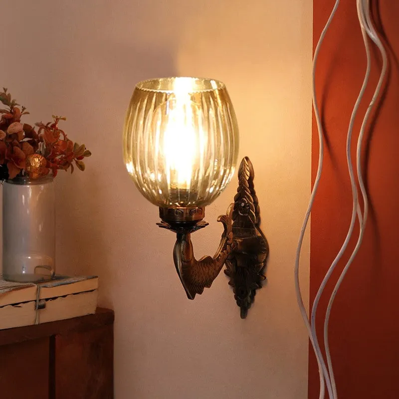 Elegant Glow Antique Glass Wall Lamp media 3