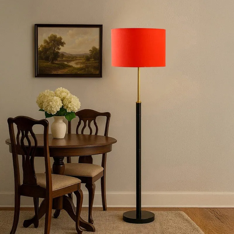 Nordic Glow Wooden Floor Lamp - Orange media 4