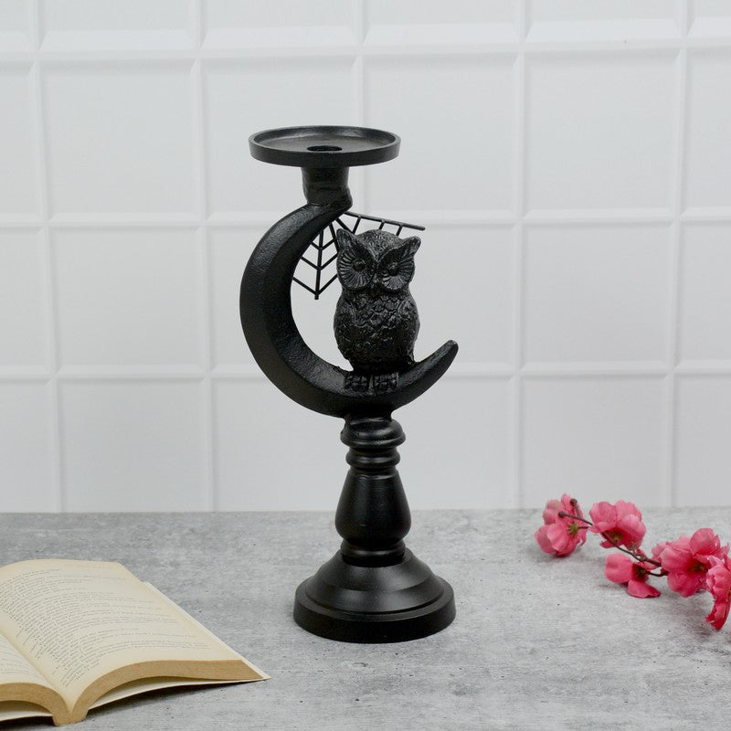 Shadow Owl & Moon Candle Holder