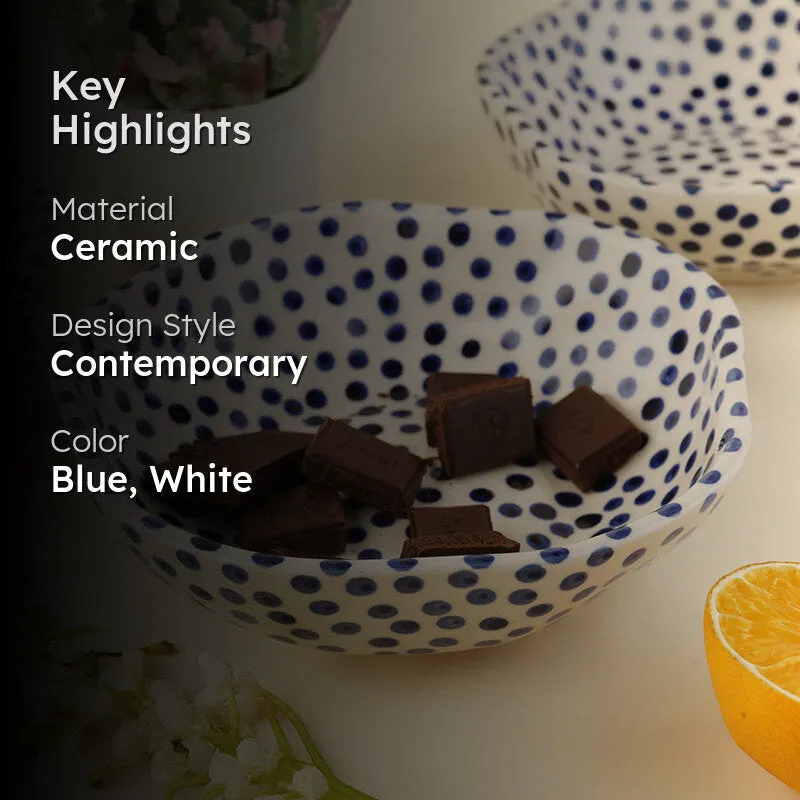 Otello Ceramic Snack Bowl (Blue) - 350 mL media 2