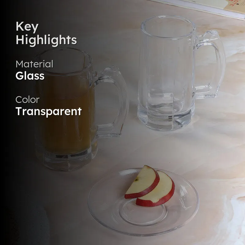 Oja (400 ML) Beer Glass & Snack Plate Combo - Three Piece Set media 2